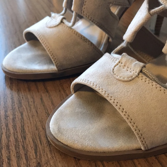 Nude Lace Up Heels - Picture 6 of 9